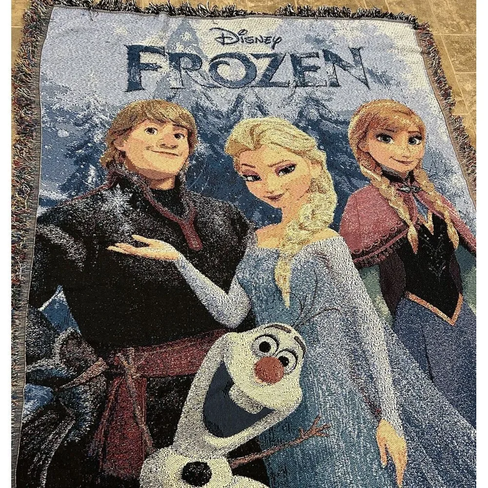 Disney Frozen Throw Woven Tapestry‎ Blanket 48 X 58 Inches